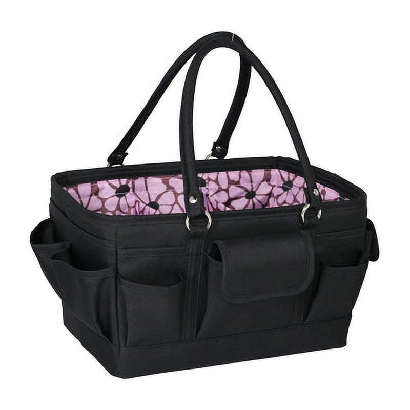 Everything Mary s Deluxe Store Tote Craft Organizer Art Caddy for Crafting Purple Floral Walmart