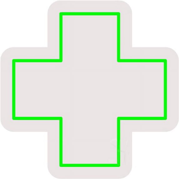 Everything Neon Cross Logo Contoured Clear Backing LED Neon Sign 16 x 16 - inches