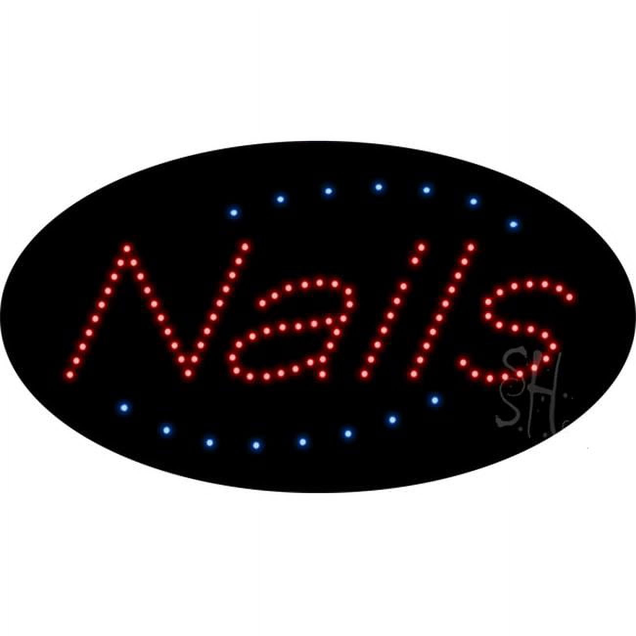 Everything Neon L-HSN0001 Nails Animated LED Sign 15'' Tall x 27'' Wide ...