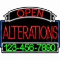 thumbnail image 1 of Everything Neon L100-5498 Alterations Open with Phone Number Animated LED Sign 24'' Tall x 31'' Wide x 1'' Deep, 1 of 1
