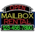 thumbnail image 1 of Everything Neon L100-6011 Mailbox Rental Open with Phone Number Animated LED Sign 24'' Tall x 31'' Wide x 1'' Deep, 1 of 1