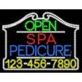 thumbnail image 1 of Everything Neon L100-6310 Spa Pedicure Open with Phone Number Animated LED Sign 24'' Tall x 31'' Wide x 1'' Deep, 1 of 1