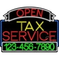 thumbnail image 1 of Everything Neon L100-6352 Tax Service Open with Phone Number Animated LED Sign 24'' Tall x 31'' Wide x 1'' Deep, 1 of 1