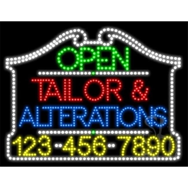 Alterations Sign Everything Neon L100-6399 Tailor and Alterations Open with Phone Number ...