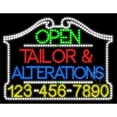 thumbnail image 1 of Everything Neon L100-6399 Tailor and Alterations Open with Phone Number Animated LED Sign 24'' Tall x 31'' Wide x 1'' Deep, 1 of 1