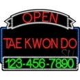 thumbnail image 1 of Everything Neon L100-6414 Tae Kwon Do Open with Phone Number Animated LED Sign 24'' Tall x 31'' Wide x 1'' Deep, 1 of 1