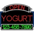 thumbnail image 1 of Everything Neon L100-6504 Yogurt Open with Phone Number Animated LED Sign 24'' Tall x 31'' Wide x 1'' Deep, 1 of 1