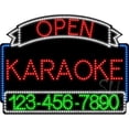 thumbnail image 1 of Everything Neon L100-6550 Karaoke Open with Phone Number Animated LED Sign 24'' Tall x 31'' Wide x 1'' Deep, 1 of 1