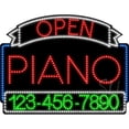 thumbnail image 1 of Everything Neon L100-6613 Piano Open with Phone Number Animated LED Sign 24'' Tall x 31'' Wide x 1'' Deep, 1 of 1