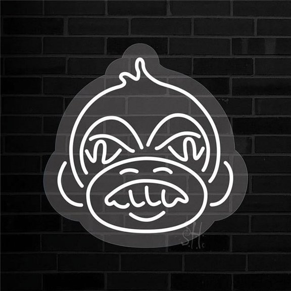 Everything Neon N105-19666-CC Angry Monkey Contoured Clear Backing LED Neon Sign 16 x 16 - inches