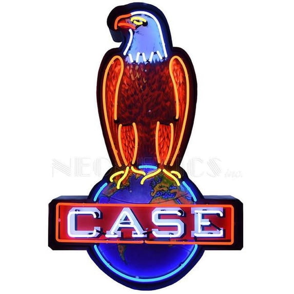 Everything Neon NV-102-1289 Case Eagle Neon Sign In Shaped Steel Can 45'' x 30'' x 6''