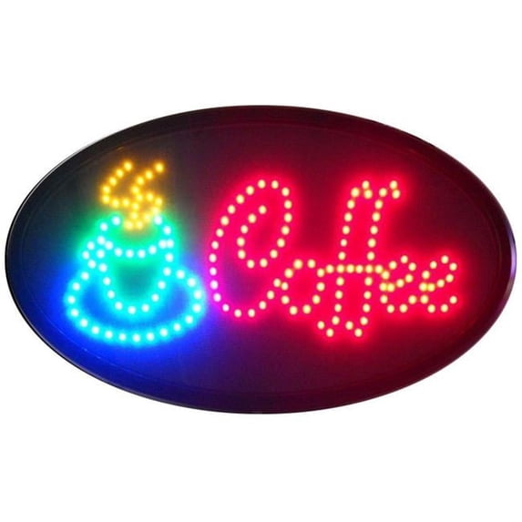 Everything Neon NV-700-0197 Coffee Led Sign 12'' Tall x 24'' Wide x 1'' Deep