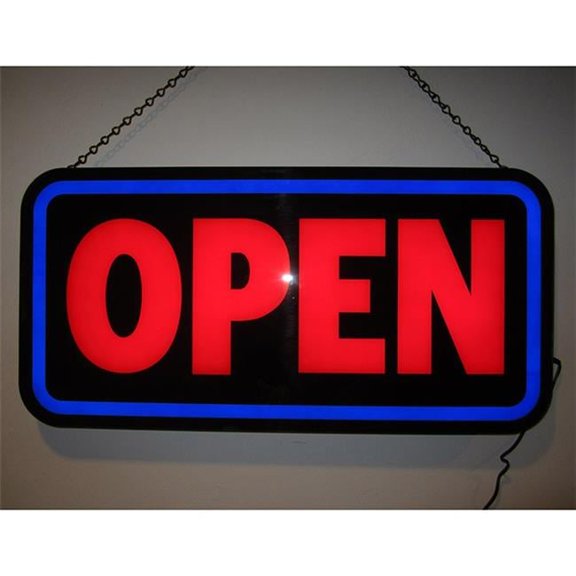Everything Neon L600-1314 Open Bold Rectangle Led Sign 12'' x 24'' x 1''