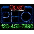 thumbnail image 1 of Everything Neon  Pho Open with Phone Number Animated LED Sign 24'' Tall x 31'' Wide x 1'' Deep, 1 of 1