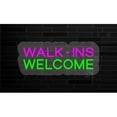 thumbnail image 1 of Everything Neon  Pink Walk Ins Welcome Contoured Clear Backing LED Neon Sign 6 x 15 - inches, 1 of 1
