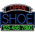 thumbnail image 1 of Everything Neon  Shoe Open with Phone Number Animated LED Sign 24'' Tall x 31'' Wide x 1'' Deep, 1 of 1