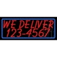 thumbnail image 1 of Everything Neon  We Deliver with Phone Number Animated LED Sign 13'' Tall x 32'' Wide x 1'' Deep, 1 of 1