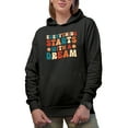 thumbnail image 1 of Everything Starts with a Dream, Inspirational Dreamer Quote, Groovy Retro Wavy Text Merch Gift, Black Hooded Sweatshirt or Hoodie, Small, 1 of 5