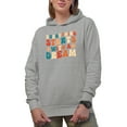 thumbnail image 1 of Everything Starts with a Dream, Inspirational Quote, Groovy Retro Wavy Text Merch Gift, Heather Grey Hooded Sweatshirt or Hoodie, Medium, 1 of 5