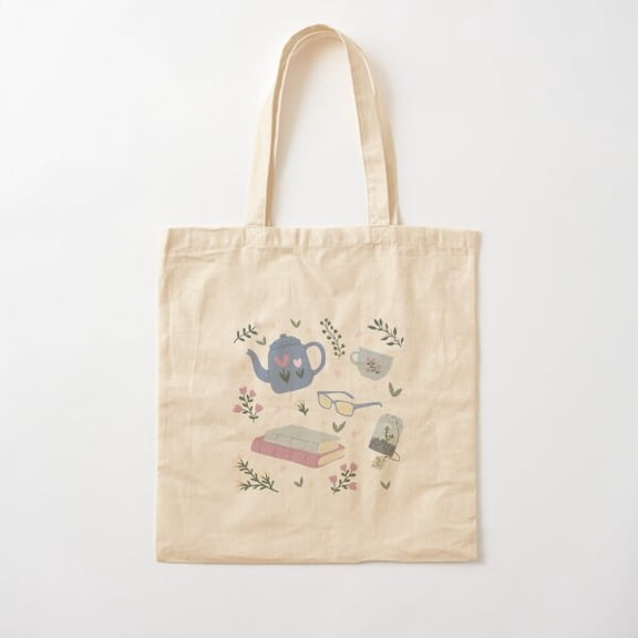 Everything Stops For Tea Cotton Tote Bag Canvas Tote Bag, Family Gift For Mother, Her