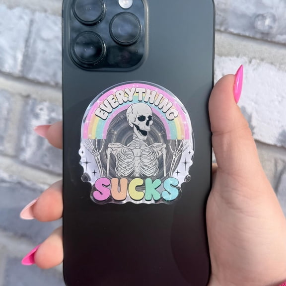 Everything Sucks MagSafe Phone Grip | Funny Skeleton