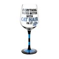 thumbnail image 1 of Everything Taste Better With Cat Hair In It Wine Glass - Cat Mom, Cat Dad, 1 of 1