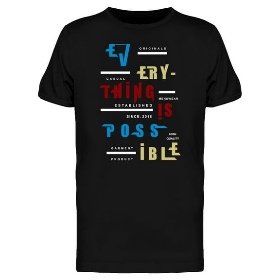 Everything Typography Urban T-Shirt Men -Image by Shutterstock, Male Large