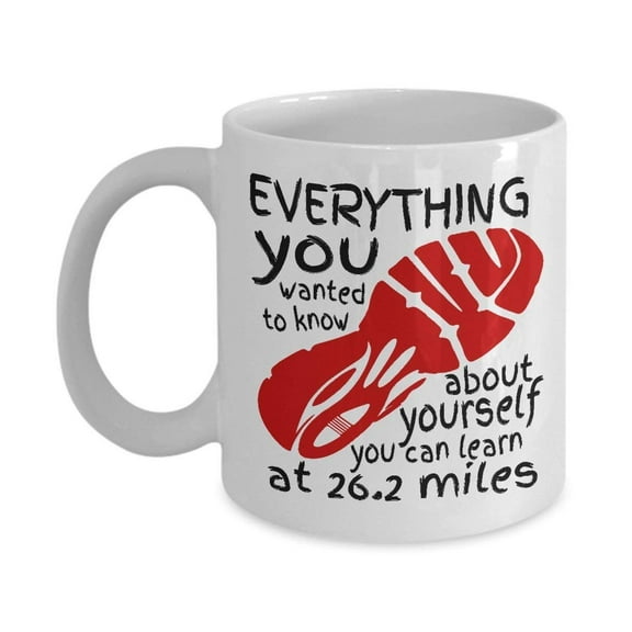Everything You Wanted To Know About Yourself Running Quote Coffee & Tea Gift Mug for a Long Distance Marathon Runner