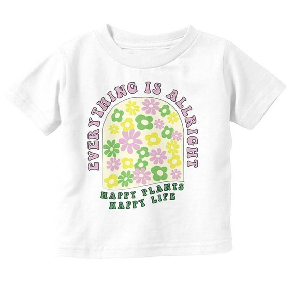 Everything is Alright Happy Plants Youth T Shirt Tee Girls Infant Toddler Brisco Brands 4T