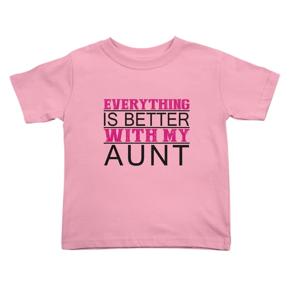 Everything is Better with Aunt Funny Toddler T-Shirts for Boys Girls (Pink, Youth XL)