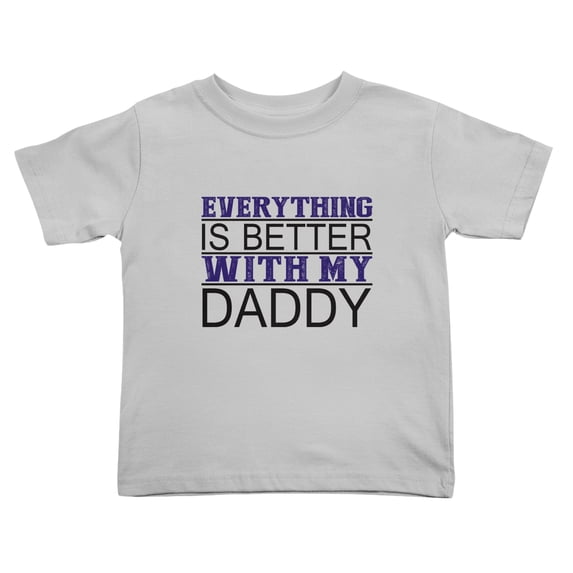 Everything is Better with Daddy Funny Toddler T-Shirts for Boys Girls (Gray, Youth L)