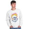 thumbnail image 1 of Everything is Fine Flaming Skull Unisex Plus Fleece Graphic Sweatshirt Brisco Brands 2X, 1 of 5