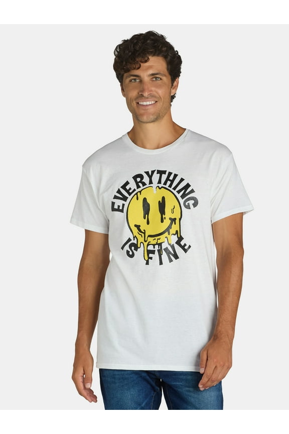 Everything is Fine Mens & Big Mens Graphic Tee with Short Sleeves, Sizes S-3XL