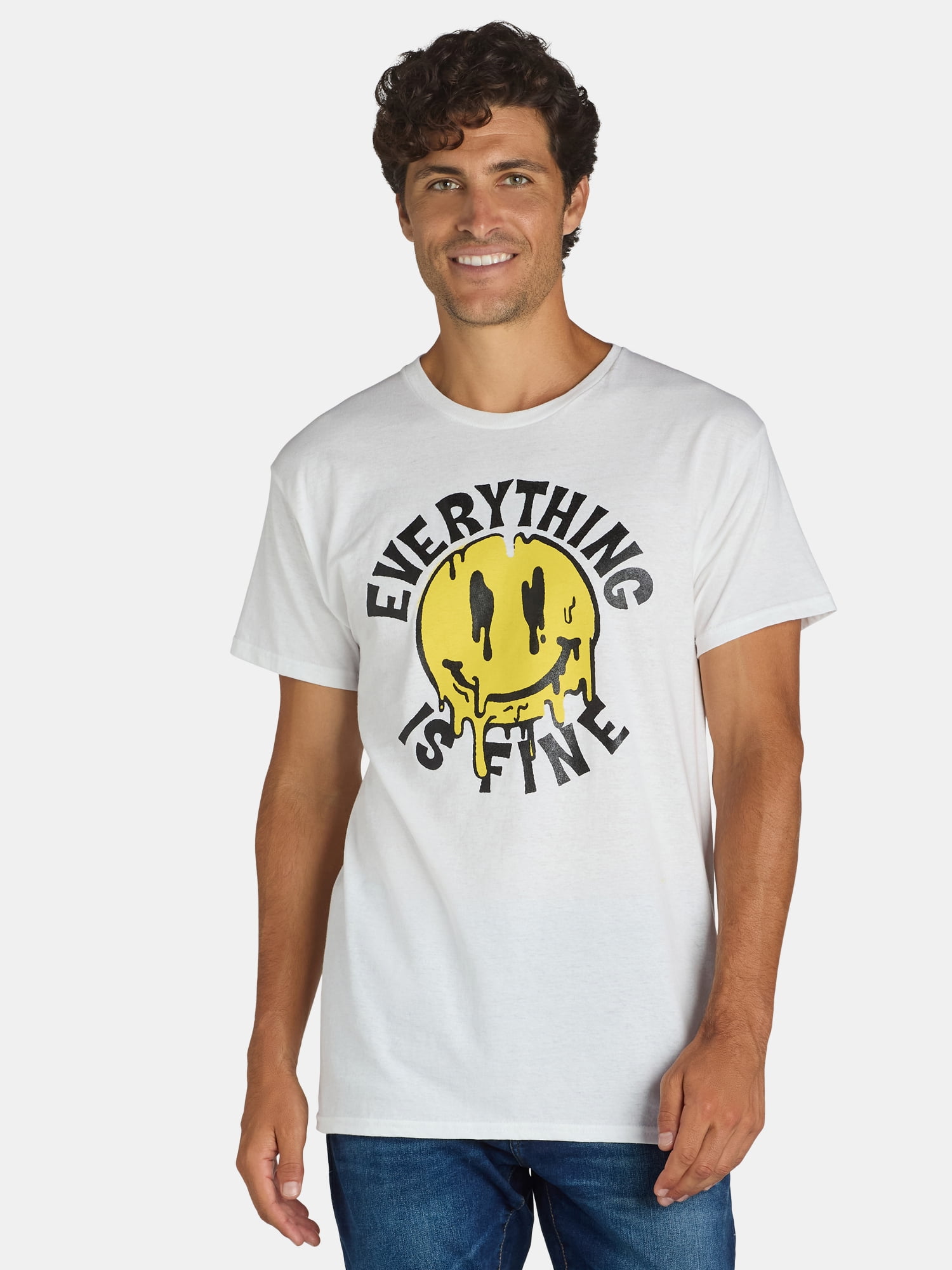 Everything is Fine Mens & Big Mens Graphic Tee with Short Sleeves, Sizes S-3XL