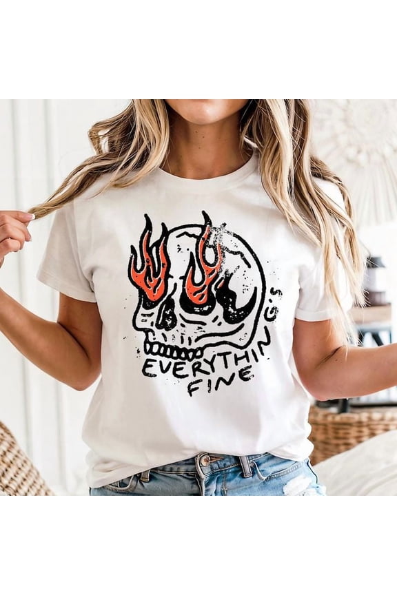 Everything is Fine Unisex T-Shirt, Sizes S-5XL - Gategoo