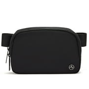 Everywhere Crossbody Belt Bags for Women, Pander Nylon Cross Body Bag with Two-way Zipper Opens and Adjustable Strap (Black Onyx, US)