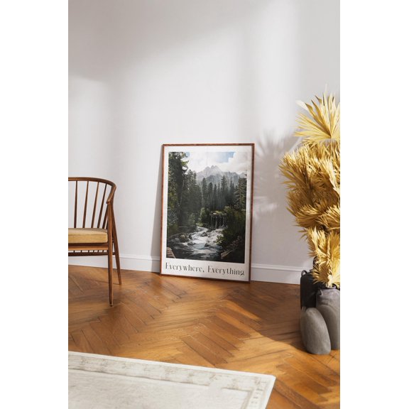 Everywhere Everything Quote Poster: Calming Forest Scene (A3), Poster Only