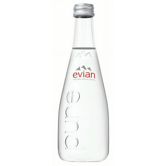 Evian Natural Spring Water, 11.1 Fl Oz, Glass, 20-Pack