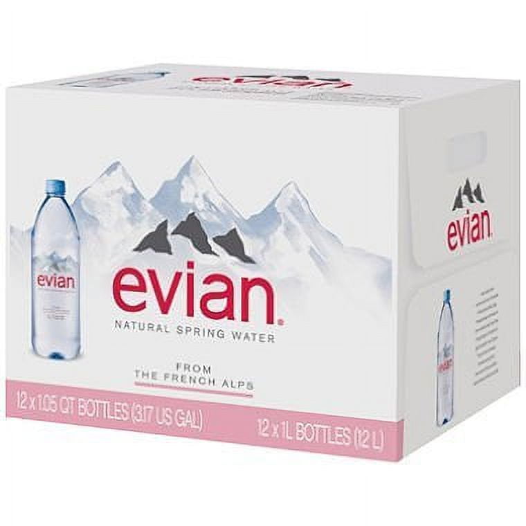 Evian Natural Spring Bottled Water, 12 pk./1L