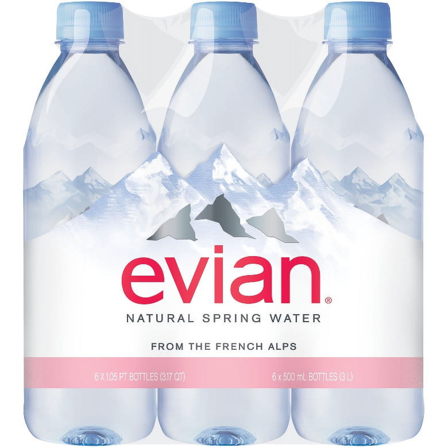 Evian Natural Spring Water 1.05 Qt, Water