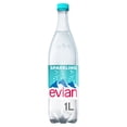 thumbnail image 1 of Evian Sparkling Natural Bottled Mineral Water 1L, Imported from Britain, 1 of 5