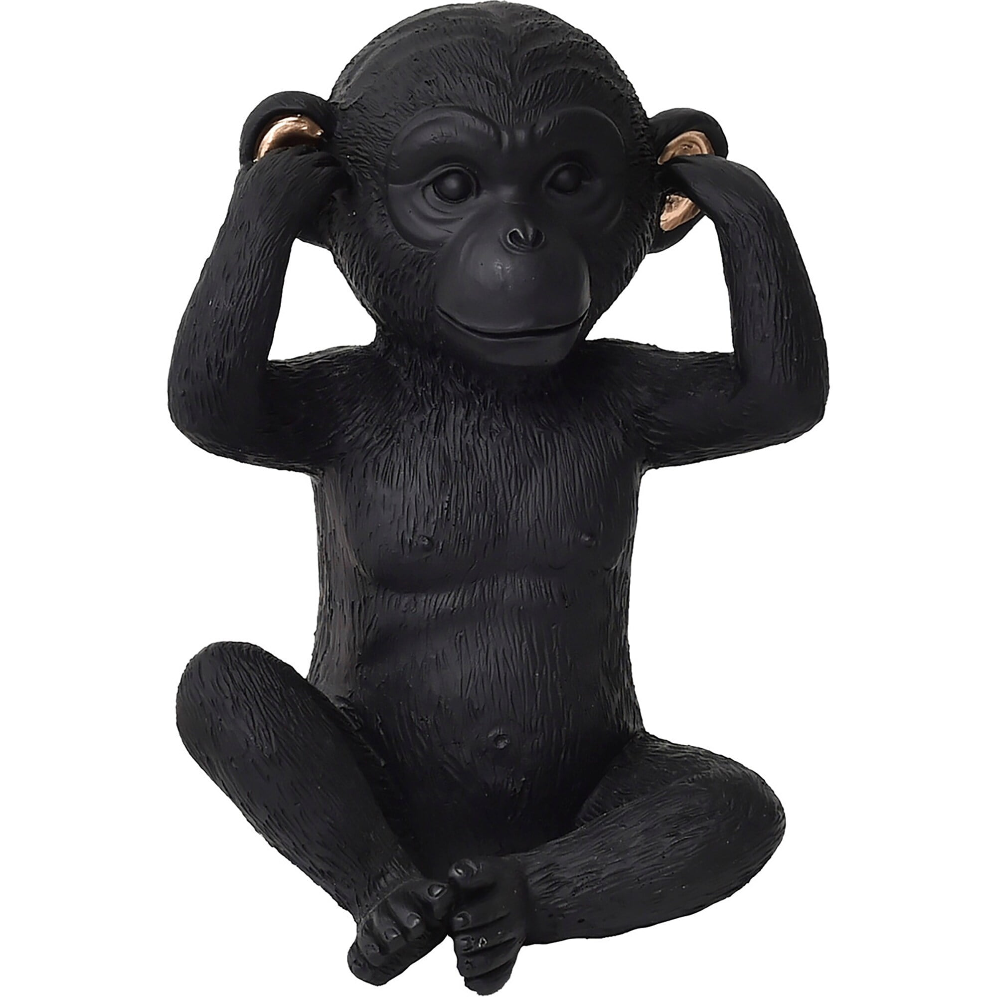 Evideco 3 Wise Monkeys Speak Hear See No Evil Resin Black