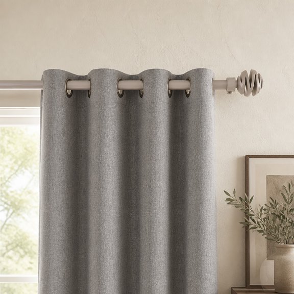 Evideco Adjustable 3/4" Single Window Curtain Rod 50" to 82" Grey - 50" to 82" L x 3/4" D taupe