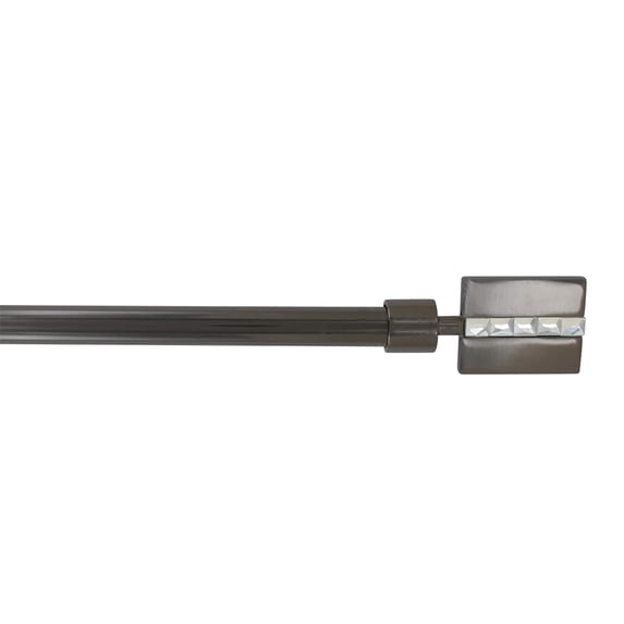 Evideco Adjustable 5/8" Single Window Curtain Rod 50" to 82" Graphite - 50" to 82" L x 5/8" D Graphite