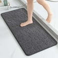thumbnail image 1 of Evideco French Home Goods Memory Foam Runner Bath Mat Dark Gray Pebble Design 48x18, 1 of 9