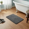 thumbnail image 1 of Evideco French Home Goods Memory Foam Bath Mat Dark Gray Pebble Design 32x20, 1 of 11
