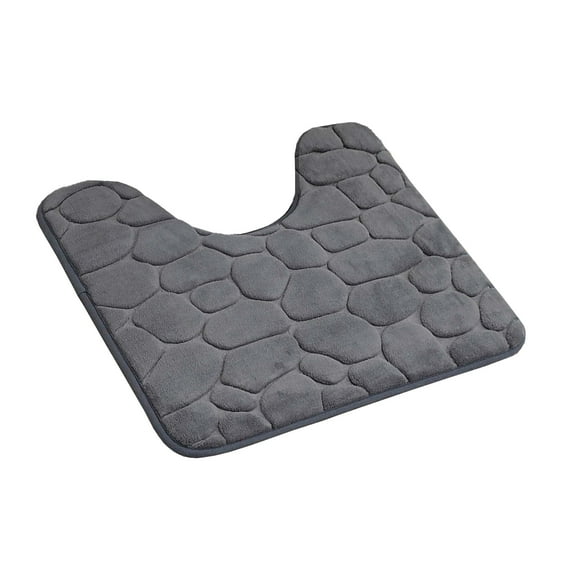 Evideco French Home Goods Evideco Contour Bath Rug Memory Foam Mat 3D Pebble 20L x 20W Dark Gray