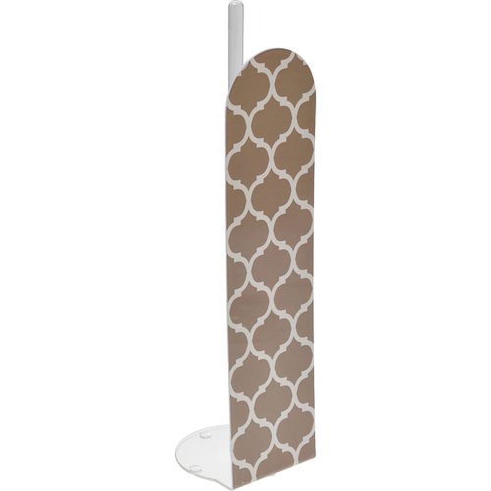 Taupe and White Plastic Moroccan Freestanding Toilet Paper Holder