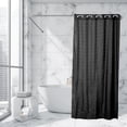 thumbnail image 1 of Evideco Extra Long Shower Curtain Polyester Hook Less Cubic 79"L x 71"W Black, 1 of 5