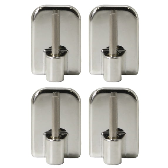Evideco Self Adhesive Hooks Sash Rod Kitchen Curtains Set of 4 Chrome N/A
